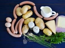 Картофельная запеканка с сосисками: рецепты приготовления для духовки и мультиварки Запеканка с картофелем и сосисками в духовке